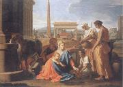 Nicolas Poussin The hl, Famile in Agypten oil painting reproduction